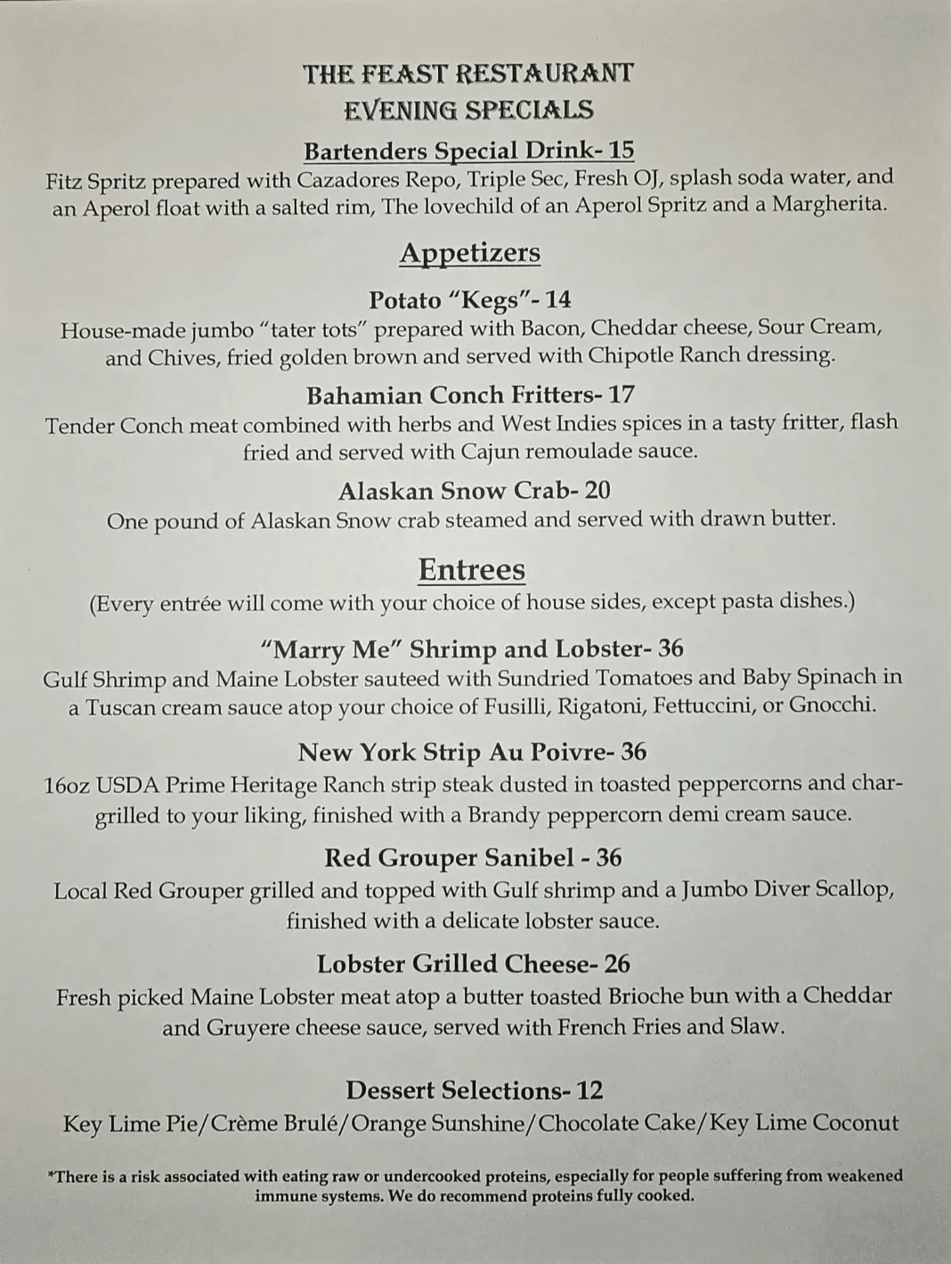 Evening Specials 8 11 25