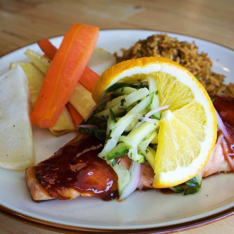 Thai Barbacue Salmon From Side